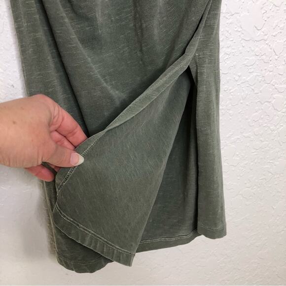 Sundry army olive green sleeveless side knotted midi dress size 2 or Medium - Picture 10 of 16